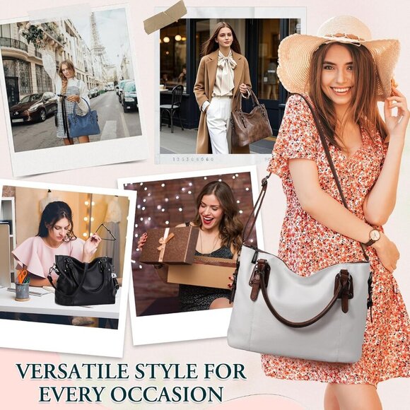 VONXURY Hobo Bag for Women, Faux Leather Shoulder Purse with Adjustable Strap - Picture 7 of 7